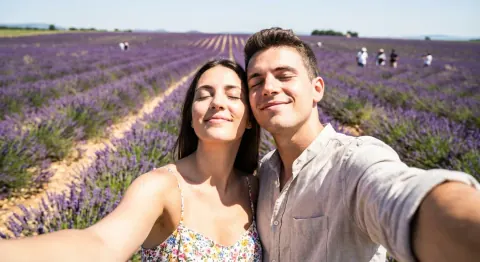 Before: a couple standing together outdoors